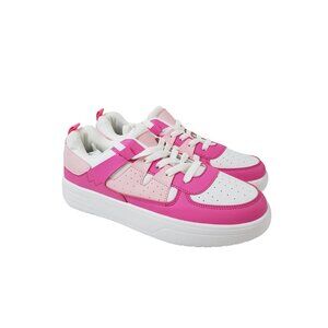 Shein Low Top Lace up Sneakers in Pink and White‎ - Size US 10.5